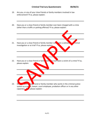 Criminal Trial Jury Questionnaire - Sample - Minnesota, Page 4