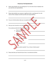 Virtual Jury Trial Questionnaire - Sample - Minnesota, Page 2