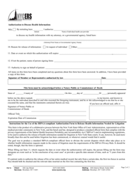 Form F608 General Authorization for Medical Information - New York City, Page 2