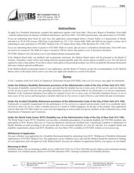 Form F601 Application for Disability Retirement for Tier 1 Members - New York City, Page 3