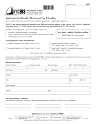Document preview: Form F602 Application for Disability Retirement - Tier 2 Members - New York City