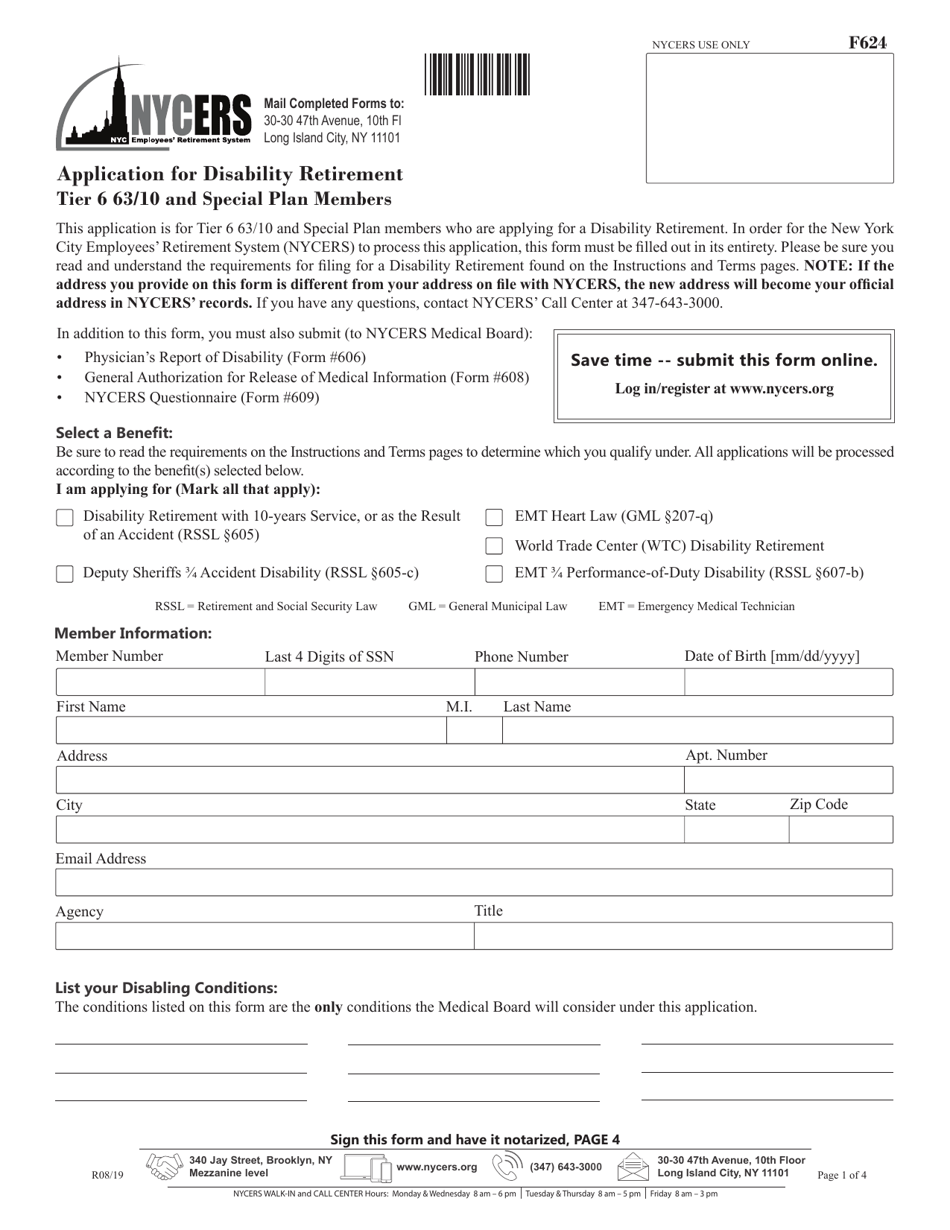 Form F624 - Fill Out, Sign Online and Download Printable PDF, New York ...