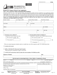Form F310 Request for Change to Recent Loan Application Tier 3, Tier 4 and Tier 6 Basic and Special Plan Members - New York City