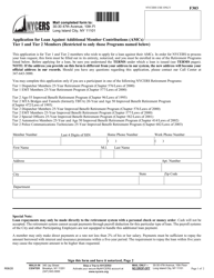 Form F303 Application for Loan Against Additional Member Contributions (Amcs) Tier 1 and Tier 2 Members - New York City