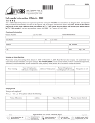 Document preview: Form F350 Safeguards Information Affidavit - Tier 1 & 2 - New York City