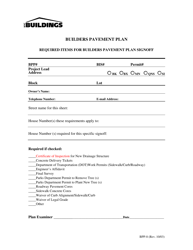 Document preview: Form BPP-8 Request Items for Builders Pavement Plan Signoff - Builders Pavement Plan - New York City