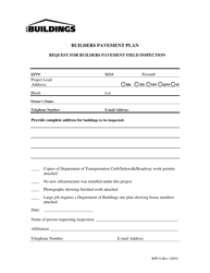 Document preview: Form BPP-9 Request for Builders Pavement Field Inspection - New York City