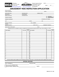 Document preview: Form ELV-32 Amusement Ride Inspection Application - New York City