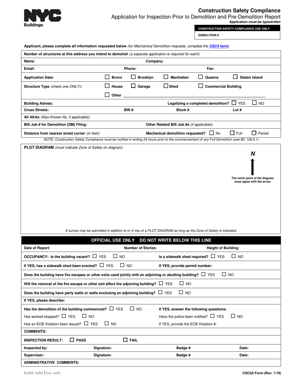 Form CSC2A - Fill Out, Sign Online and Download Fillable PDF, New York ...