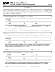 Form CD8-AD Technical Report: on-Site Crane Pre-operation Inspections - New York City, Page 3