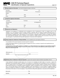 Form CD8-TR Technical Report: Identification of Special Inspections - New York City, Page 2
