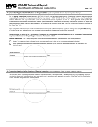 Form CD8-TR Technical Report: Identification of Special Inspections - New York City, Page 3