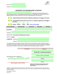 Affidavit of Fraudulent Activity - New York City, Page 2