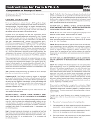 Instructions for Form NYC-2.5 Computation of Receipts Factor - New York City