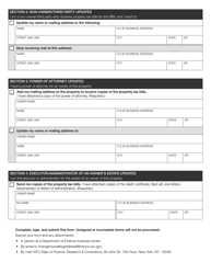 Property Information Update Form - New York City, Page 2