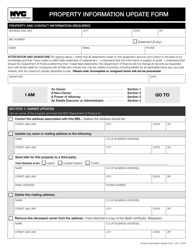 Document preview: Property Information Update Form - New York City