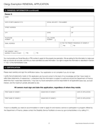 Clergy Exemption Renewal Application - New York City, Page 4