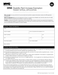 Document preview: Drie Tenant Appeal Application - New York City