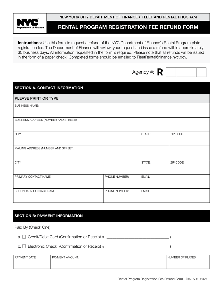 rental assignment registration fee