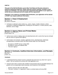 Theatrical Employment Agency Self-certification - New York City, Page 5
