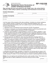 Document preview: Form RP-1102-DS Residential Owner Declaration of Covid-19-related Hardship - New York