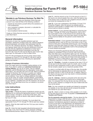 Document preview: Instructions for Form PT-100 Petroleum Business Tax Return - New York