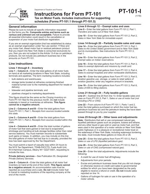 Form PT-101  Printable Pdf