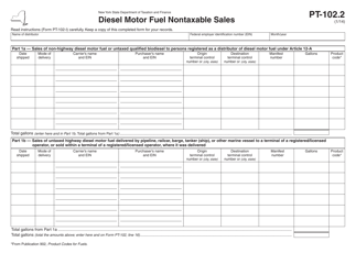 Document preview: Form PT-102.2 Diesel Motor Fuel Nontaxable Sales - New York