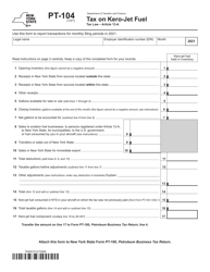 Form PT-104 Tax on Kero-Jet Fuel - New York