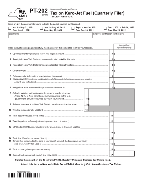 Form PT-202  Printable Pdf