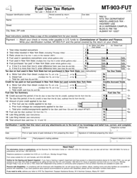 Document preview: Form MT-903-FUT Fuel Use Tax Return - New York