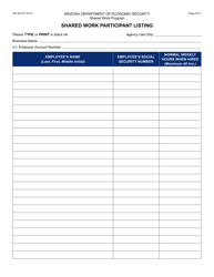 Form UB-400 Shared Work Plan Application - Arizona, Page 7