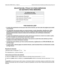 Form CSE-0167A-S Solicitud Del Titulo IV-D Para Servicios De Sustento Para Menores Y Los Derechos Y Responsabilidades Del Solicitante - Arizona (English/Spanish), Page 8