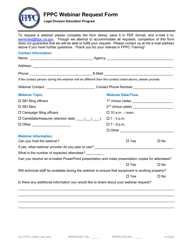 Document preview: FPPC Webinar Request Form - California