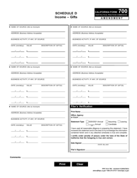Document preview: FPPC Form 700 Schedule D Income - Gifts - Amendment - California