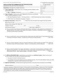Form LIC9214 Application for Administrator Certification - California
