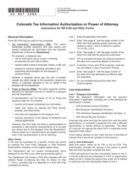 Form DR0145 Colorado Tax Information Authorization or Power of Attorney - Colorado