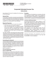 Document preview: Form DR0112EP Corporate Estimated Income Tax Payment Form - Colorado