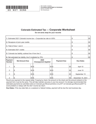 Form DR0112EP Corporate Estimated Income Tax Payment Form - Colorado, Page 2