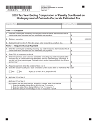 Form DR0205 Tax Year Ending Computation of Penalty Due Based on Underpayment of Colorado Corporate Estimated Tax - Colorado, Page 2