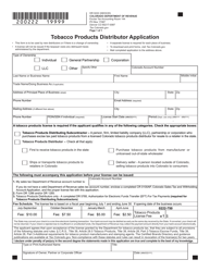 Form DR0222 &quot;Tobacco Products Distributor Application&quot; - Colorado