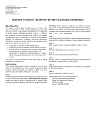 Form DR0226 Nicotine Products Tax Return for Non-licensed Distributors - Colorado