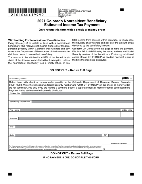 Form DR0104BEP 2021 Printable Pdf