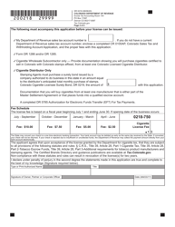 Form DR0218 Cigarette Distributor Application - Colorado, Page 2