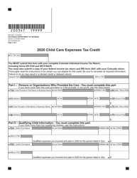 Form DR0347 Child Care Expenses Tax Credit - Colorado, Page 2