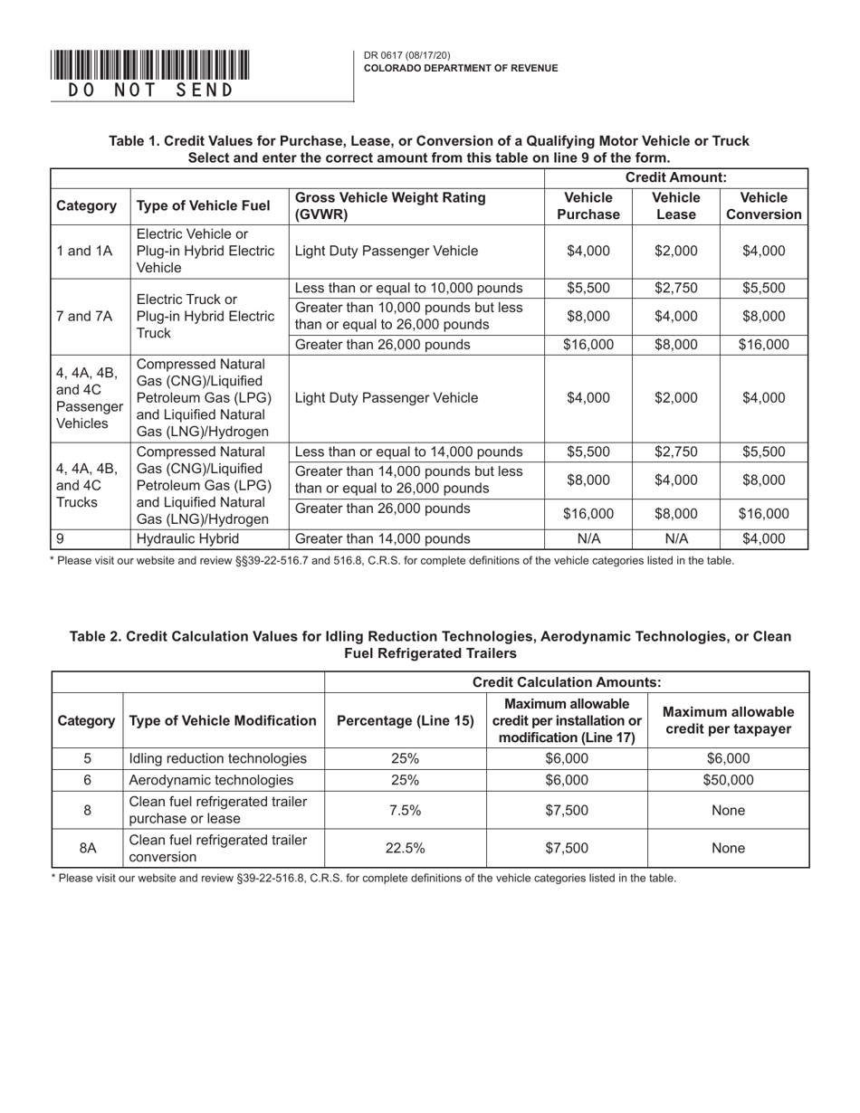 Form DR0617 Innovative Motor Vehicle and Truck Credits - Colorado, Page 3