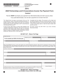 Document preview: Form DR0900P Partnerships and S Corporations Income Tax Payment Form - Colorado