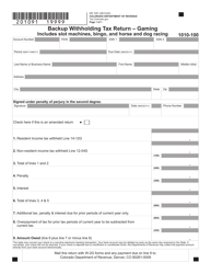 Form DR1091 Backup Withholding Tax Return - Gaming - Colorado, Page 3