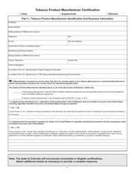 Form DR0231 Tobacco Product Manufacturer Certification - Colorado, Page 6