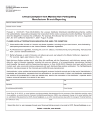 Form DR1286 &quot;Annual Exemption From Monthly Non-participating Manufacturer Brands Reporting&quot; - Colorado